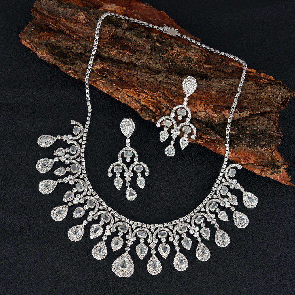 Silver diamond Necklace