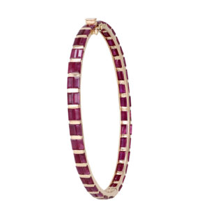 14K Gold Ruby Baguette Bracelet