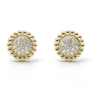 Pave Diamond Gold Stud Earrings