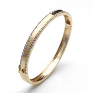 14K Micro Set Diamond Bangle