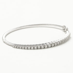 14K White Gold Full Cut Diamond Bracelet