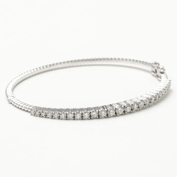 14K White Gold Full Cut Diamond Bracelet