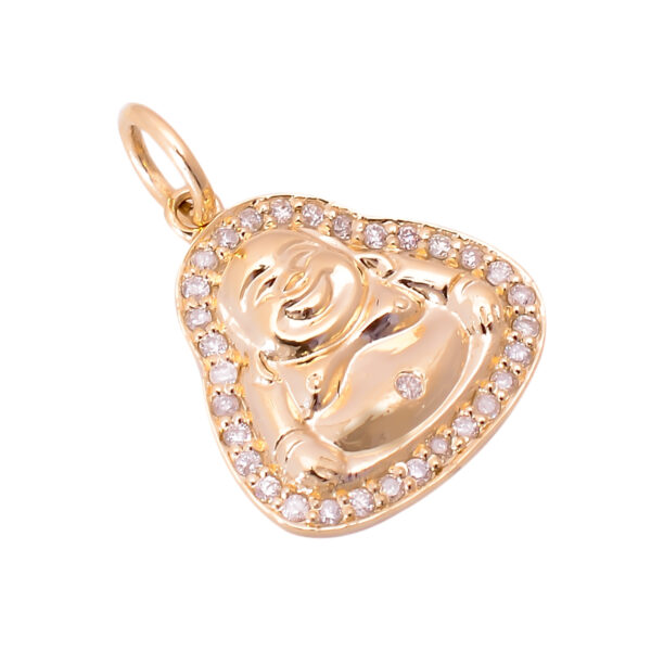 14K Gold Diamond Buddha Pendant