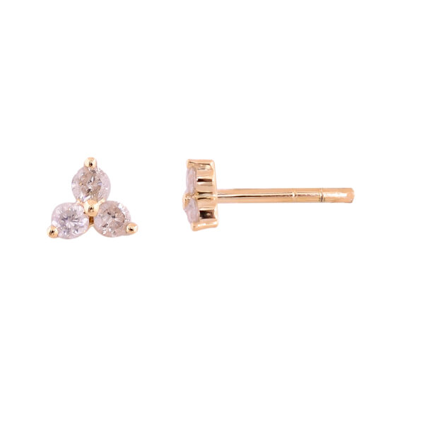 14K Gold Trio Diamond Studs