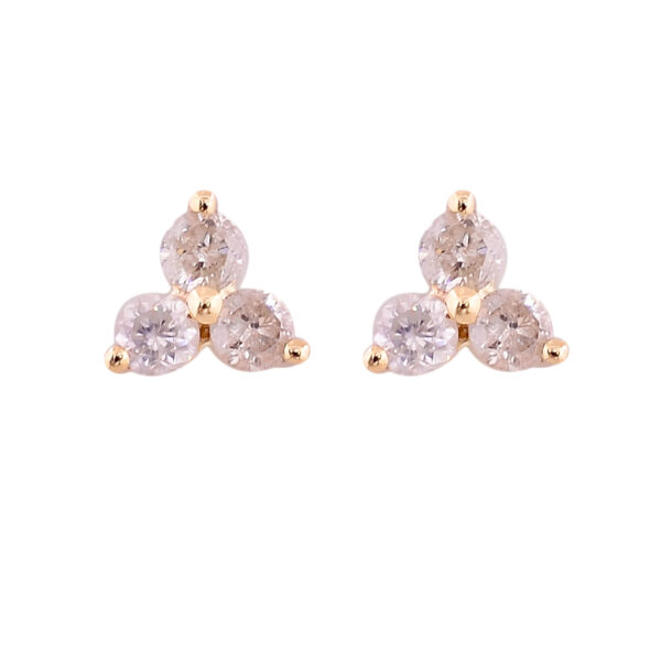 14K Gold Trio Diamond Studs