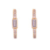 14k Gold Baguette Hoop Earrings