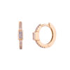 14k Gold Baguette Hoop Earrings
