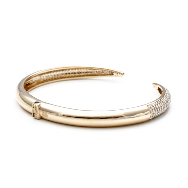 14K Gold Claw Diamond Bangle