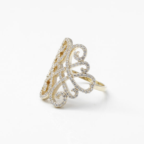 14K Yellow Gold Filigree Diamond Ring