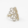 14K Yellow Gold Filigree Diamond Ring