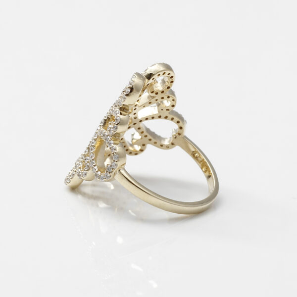 14K Yellow Gold Filigree Diamond Ring