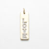 14K Gold Dog Tag Love Pendant